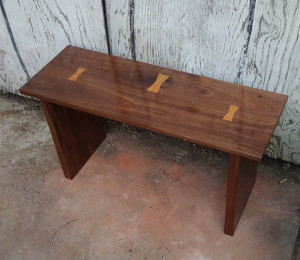 Custom Gallery Entry Bench with Walnut Cherry Bowties