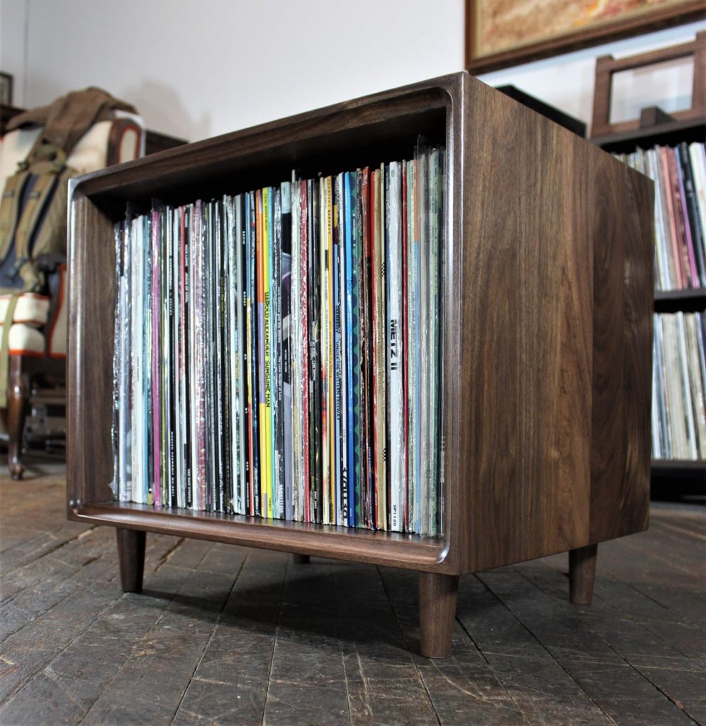 Walnut bookcase endtable