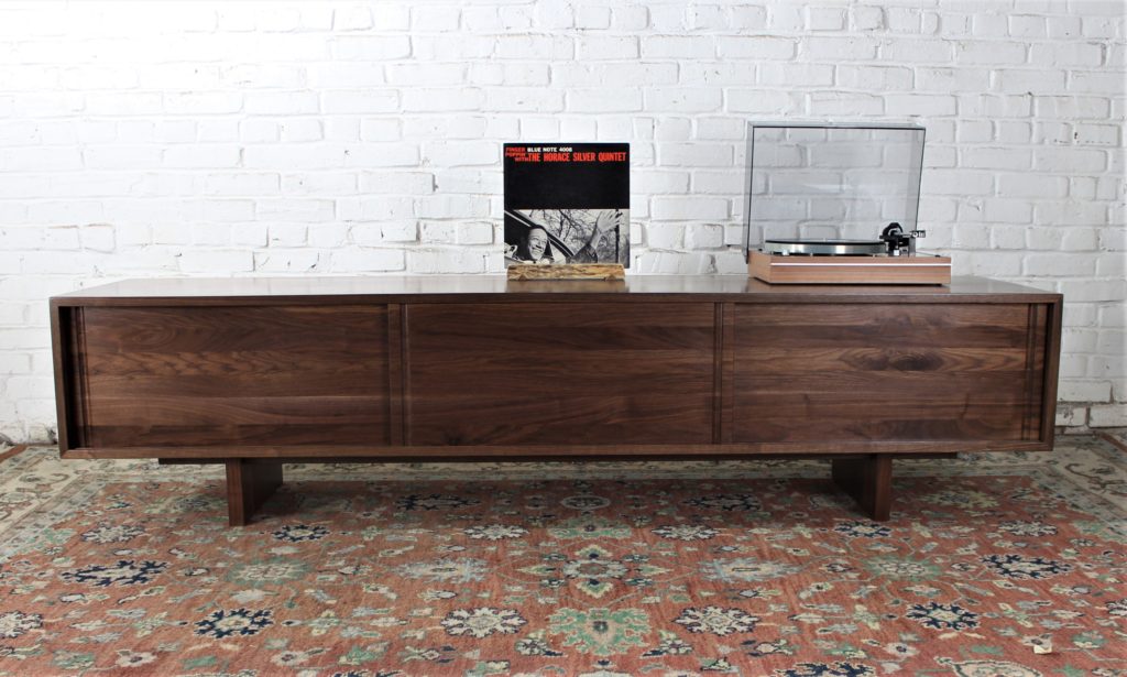 Walnut media console