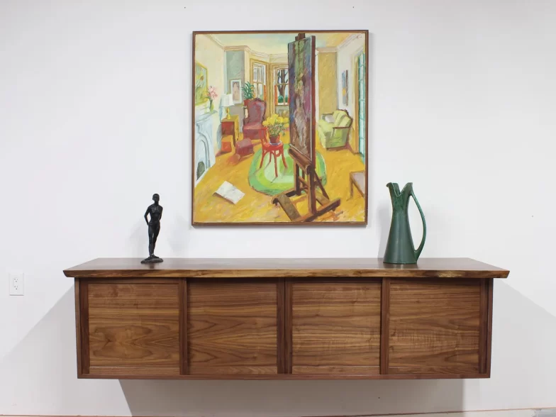 Four door floating credenza